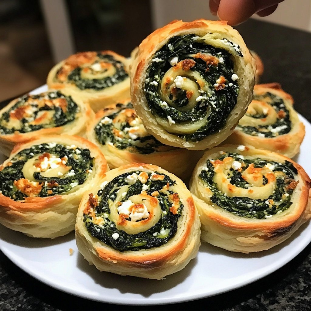 Spinach and Feta Pinwheels, gluten-free