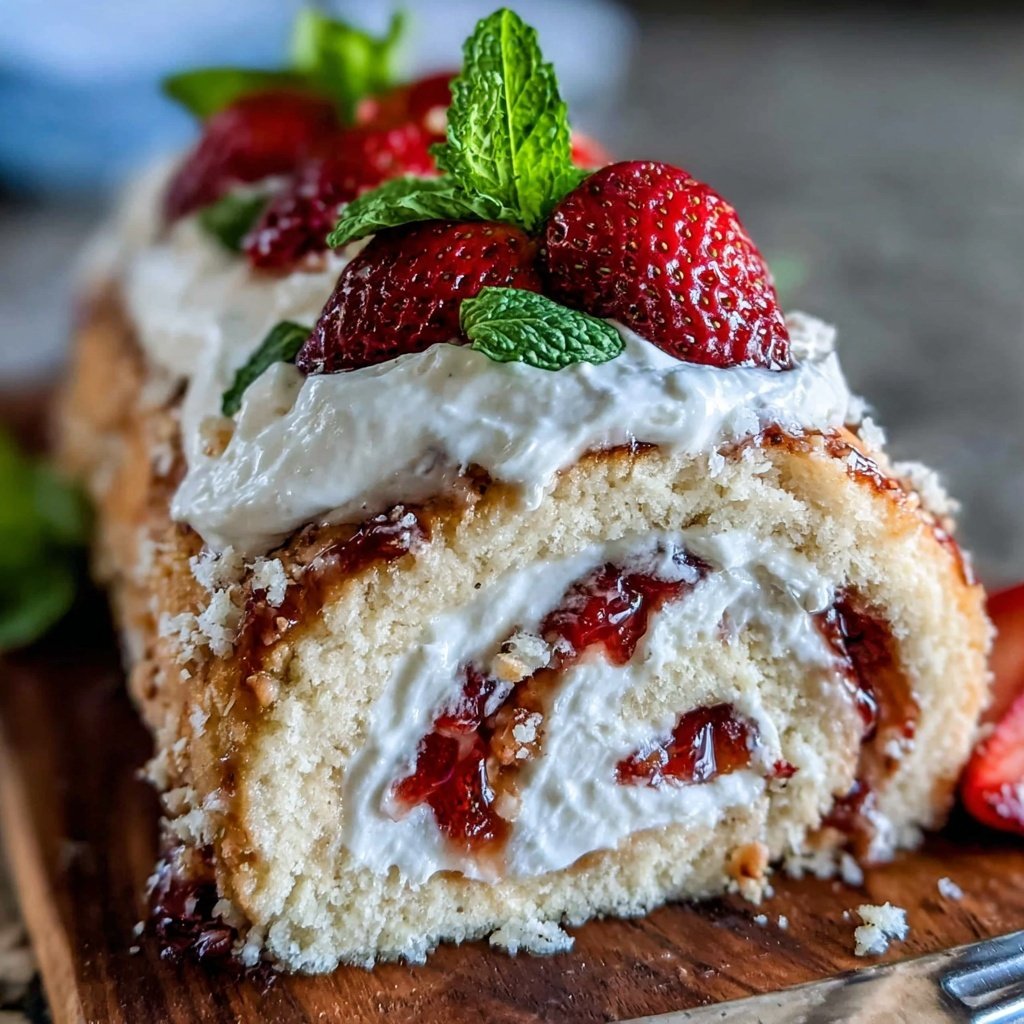 Strawberry Shortcake Roll Cake