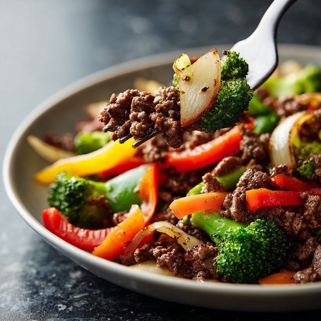 Ground Beef and Veggie Stir Fry